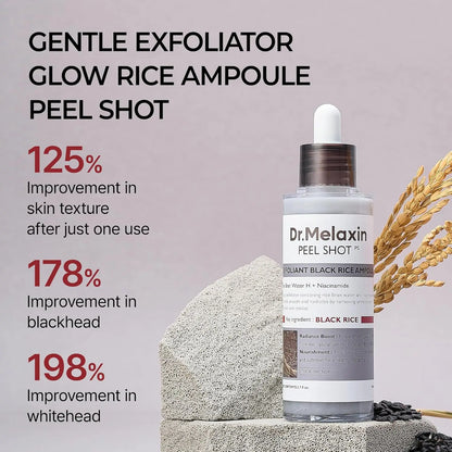 Dr. Melaxin Ampollas exfoliantes Rice Peeling y Ampoule Peel Shot Glow eliminador de piel muerta
