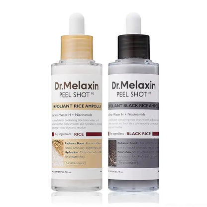 Dr. Melaxin Ampollas exfoliantes Rice Peeling y Ampoule Peel Shot Glow eliminador de piel muerta