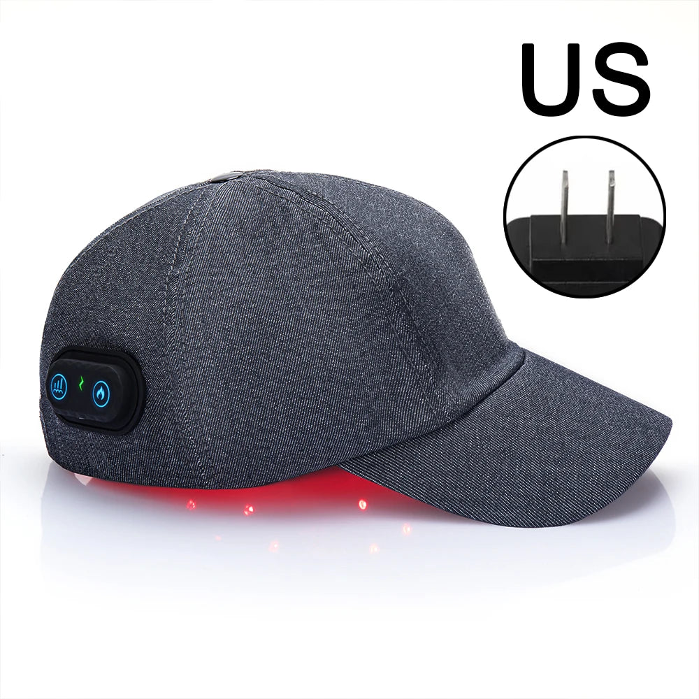 Nuevos LED infrarrojos Gorro de terapia con luz roja anticaída, relajante del cuero cabelludo y antiinflamatorio