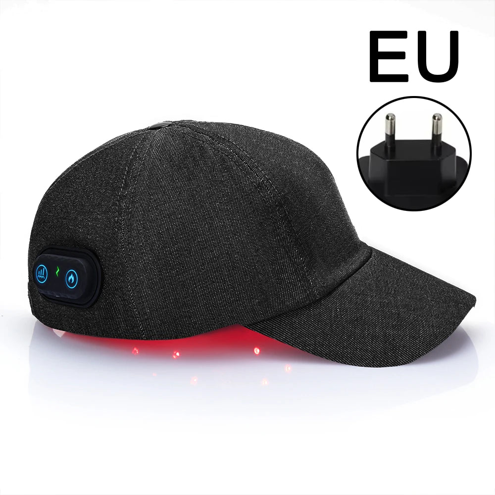 Nuevos LED infrarrojos Gorro de terapia con luz roja anticaída, relajante del cuero cabelludo y antiinflamatorio