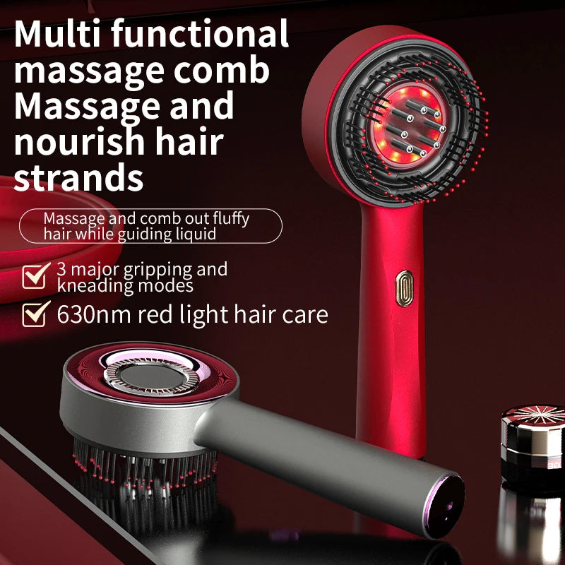 Terapia con luz roja Cepillo crecimiento del cabello Aplicador de aceite Masajeador