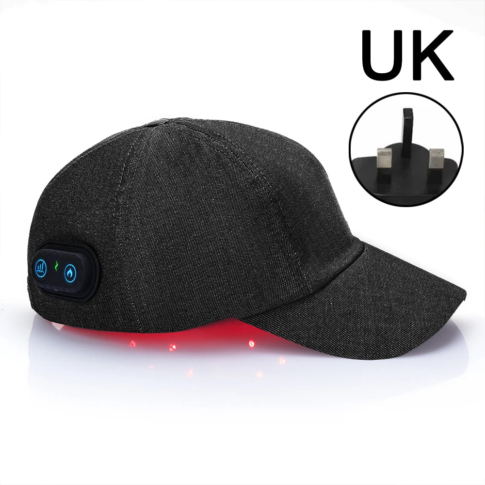 Nuevos LED infrarrojos Gorro de terapia con luz roja anticaída, relajante del cuero cabelludo y antiinflamatorio