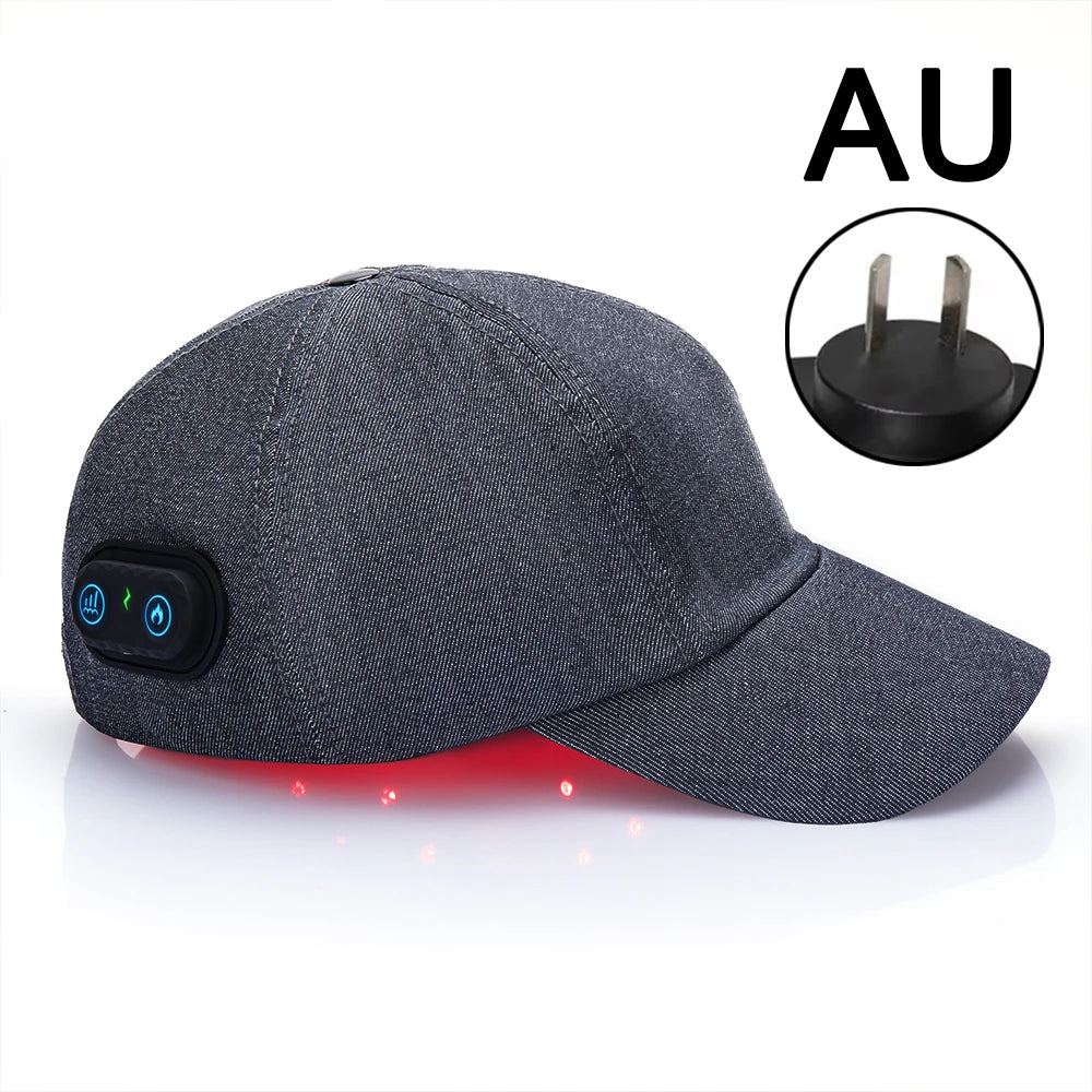 Nuevos LED infrarrojos Gorro de terapia con luz roja anticaída, relajante del cuero cabelludo y antiinflamatorio